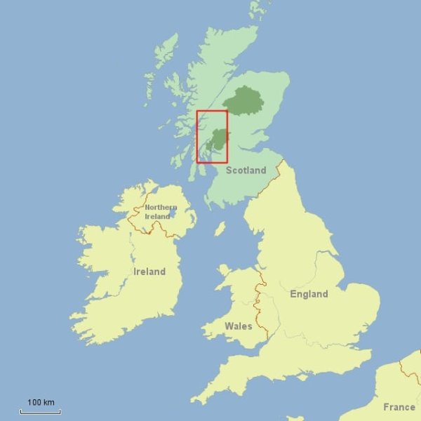 Scotland&#039;s West Highland Way Hike map