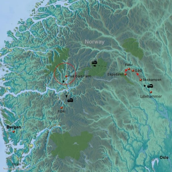 Norway Inn-to-Inn map