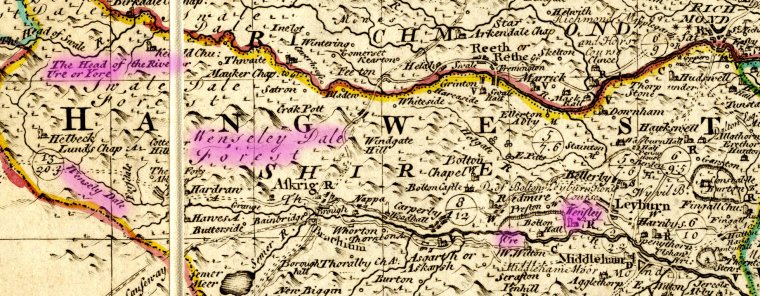 Old Map of Wensleydale